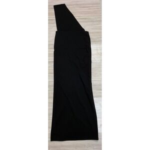 PRETTY LITTLE THING Black One Shoulder Maxi Dress Slit Formal Evening Size 12
